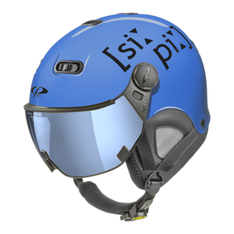 CP Carachillo XS skihelm blauw glimmend  - helm met spiegel vizier (☁/❄/☀)