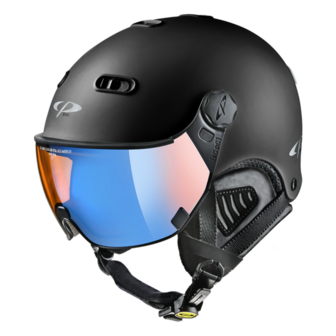 CP Carachillo zwart mat skihelm - meekleurend &amp; polariserend Vizier (4 Keuzes)