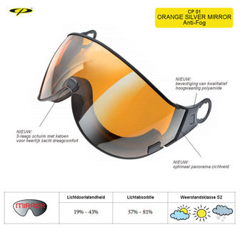 CP Skihelm met Vizier cat.2 ☁/☀ | CP Camurai Skihelm zwart Dames & Heren | CP> Nr.1 Brildragers | Kom