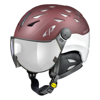 Cp Cuma Skihelm met vizier Sundried Tomato s.t./White s.t. Clear Silver Mirror