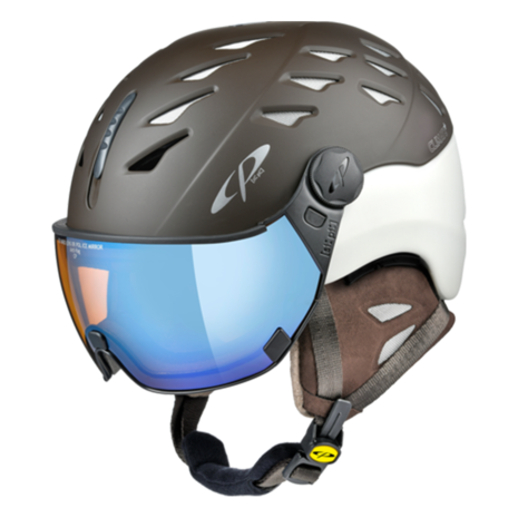 Cp Skihelm met vizier Cuma Cashmere Mustang s.t./Birchwhite s.t. Beige Dl Vario Lens brown Pol Ice Mirror 