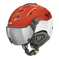 CP Camurai Skihelm met Vizier rood-wit | Extra veilig! | Single Spiegel Vizier