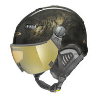 CP Carachillo Vintage Skihelm met Vizier zwart | Extra veilig! | Meekleurend vizier