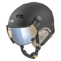 CP Carachillo Cashmere Skihelm met Vizier zwart python | Extra veilig! | Meekleurend & Polariserend vizier