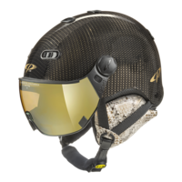 CP Carachillo Carbon Skihelm met Vizier zwart python | Extra veilig! | Meekleurend & Polariserend vizier