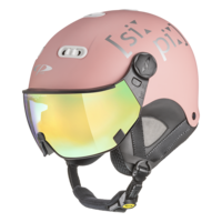 CP Carachillo XS skihelm roze satijn - helm met spiegel vizier (☁/☀)